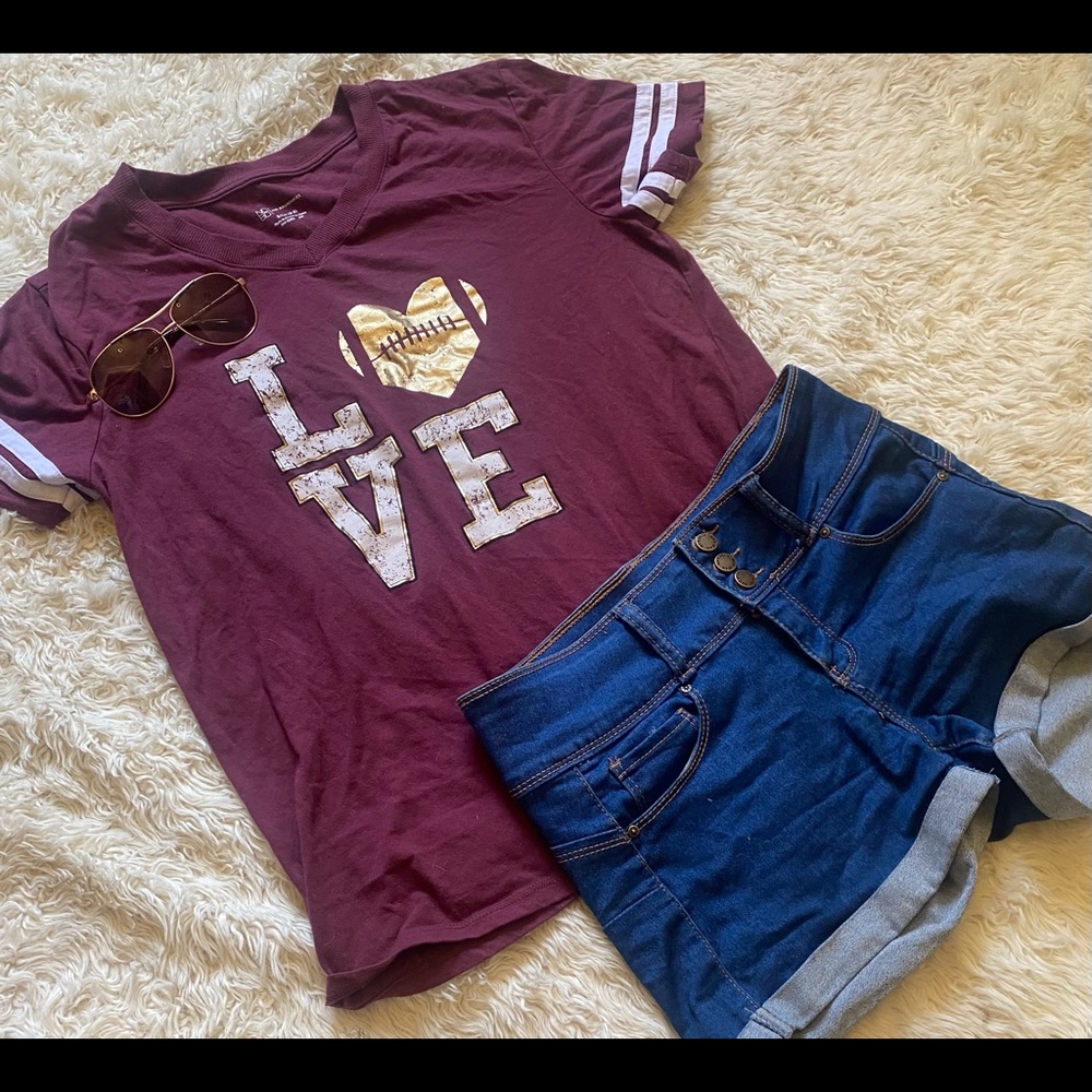 Burgundy “LOVE” T-Shirt